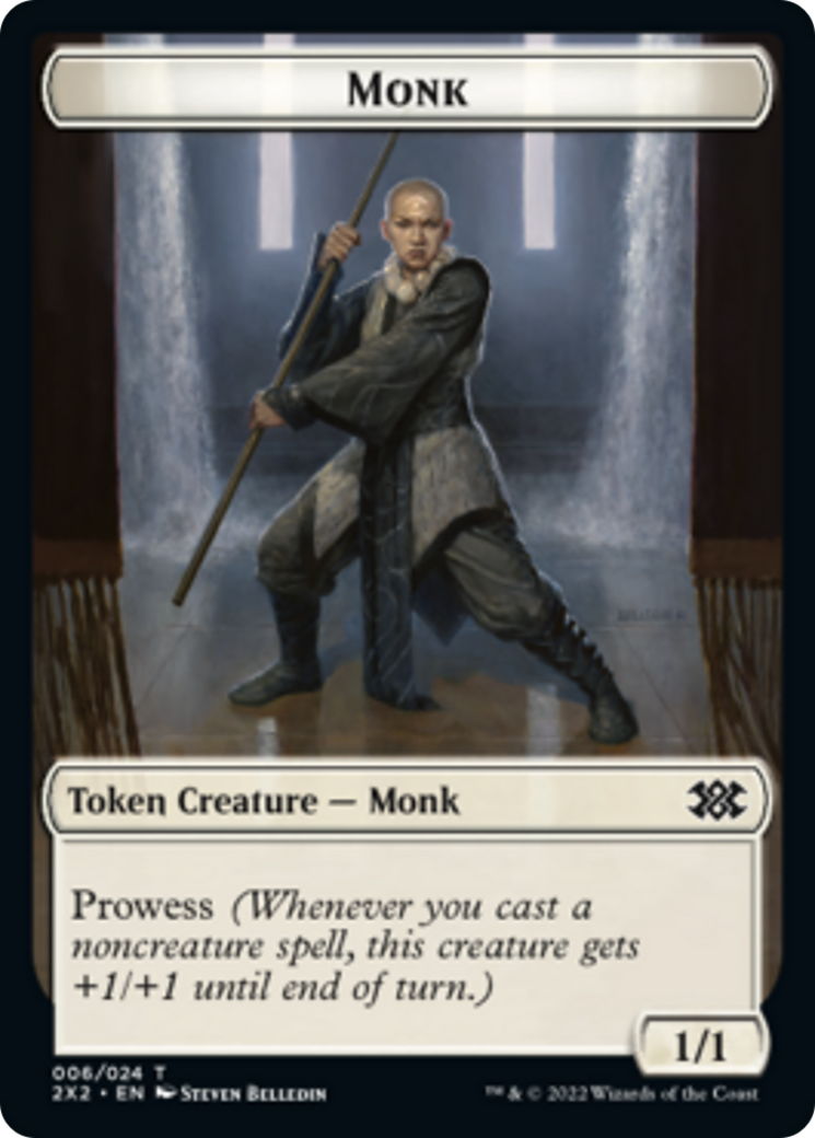 Bear // Monk Double-Sided Token [Double Masters 2022 Tokens] MTG Single Magic: The Gathering    | Red Claw Gaming