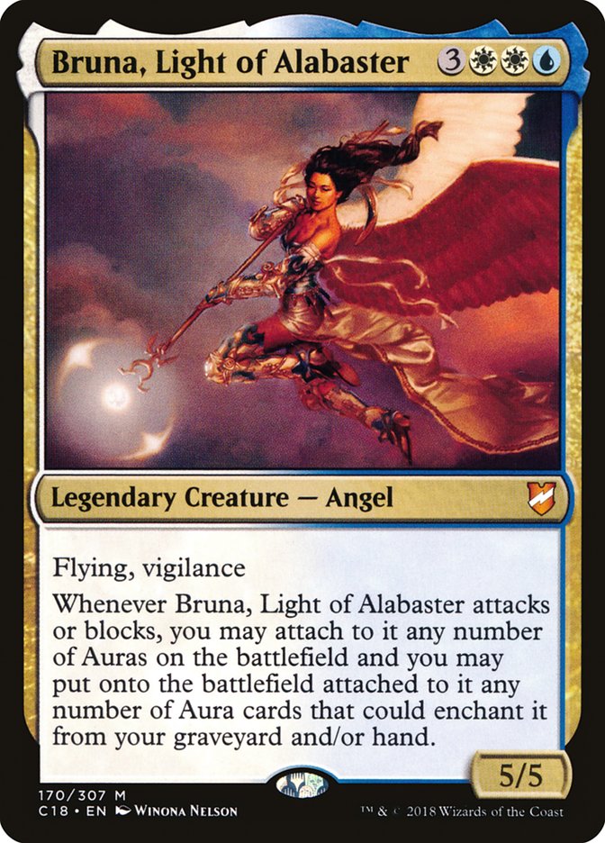 Bruna, Light of Alabaster (Oversized) [Commander 2018 Oversized] MTG Single Magic: The Gathering    | Red Claw Gaming