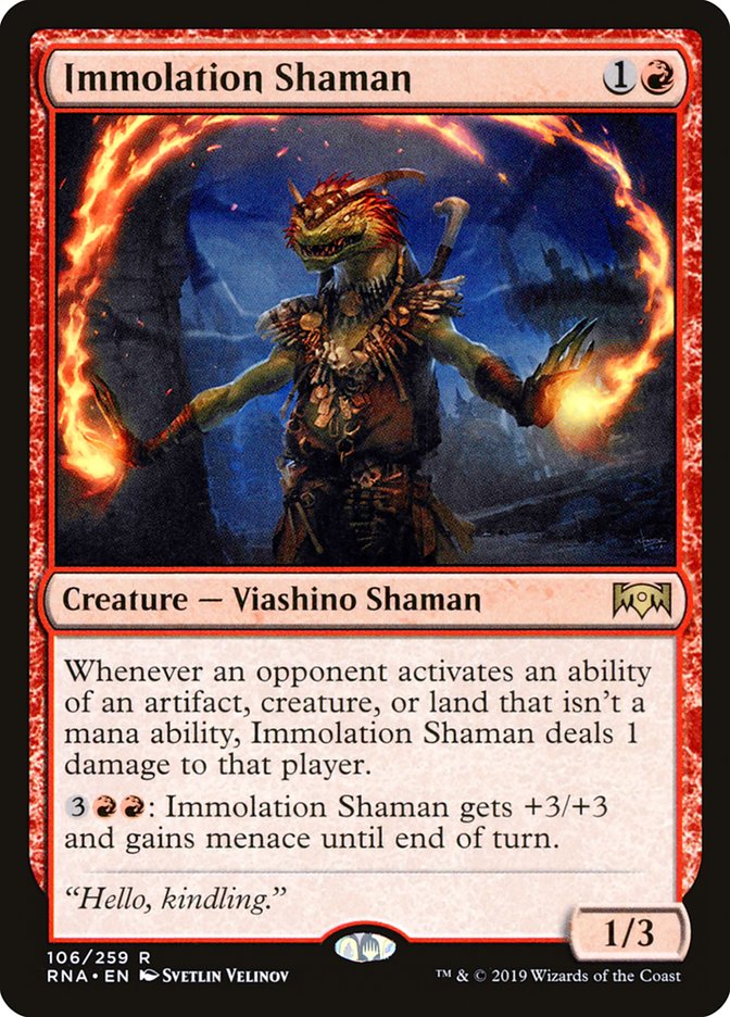 Immolation Shaman [Ravnica Allegiance] MTG Single Magic: The Gathering    | Red Claw Gaming