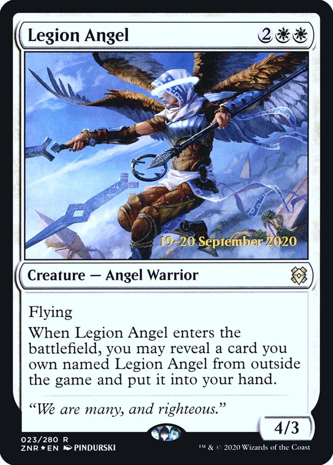 Legion Angel [Zendikar Rising Prerelease Promos] MTG Single Magic: The Gathering    | Red Claw Gaming
