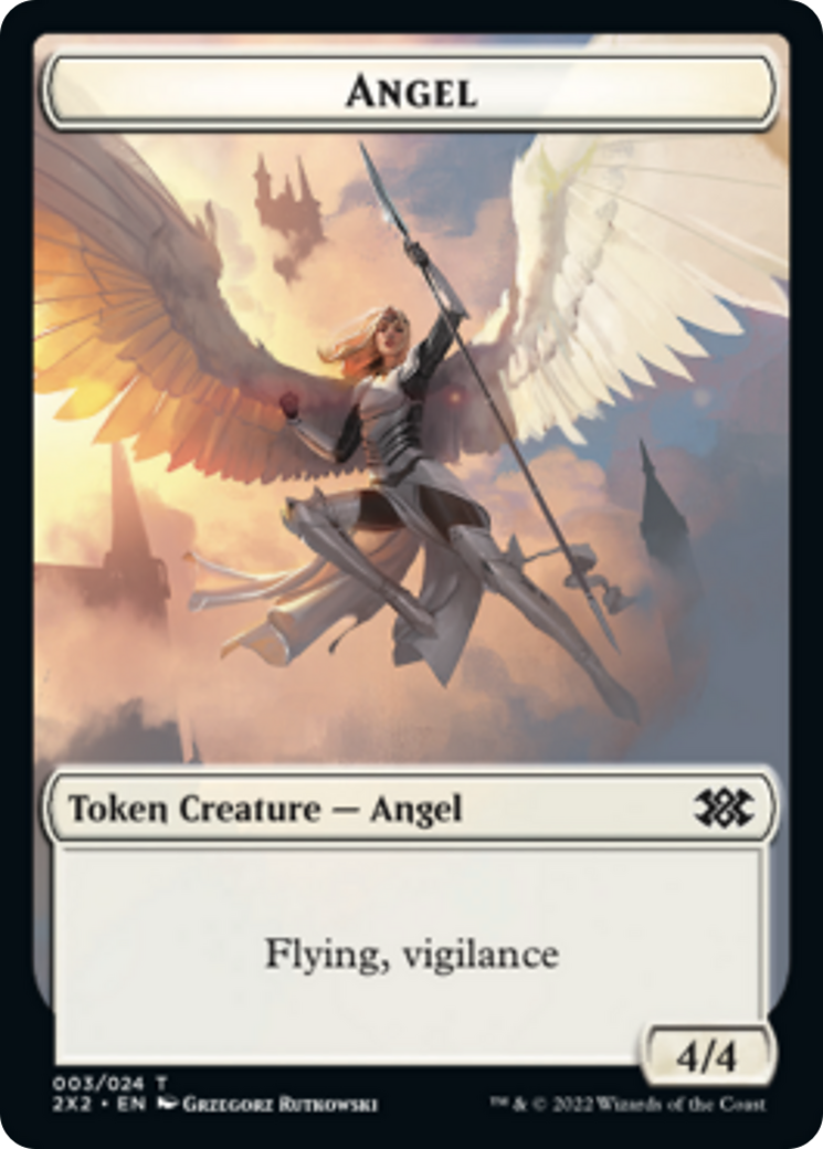 Egg // Angel Double-Sided Token [Double Masters 2022 Tokens] MTG Single Magic: The Gathering    | Red Claw Gaming