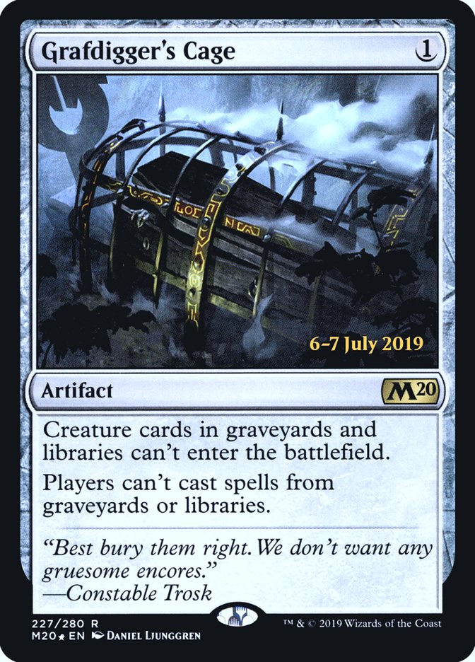 Grafdigger's Cage [Core Set 2020 Prerelease Promos] MTG Single Magic: The Gathering    | Red Claw Gaming