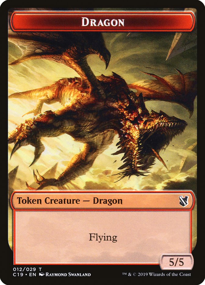 Heart-Piercer Manticore // Dragon Double-Sided Token [Commander 2019 Tokens] MTG Single Magic: The Gathering    | Red Claw Gaming