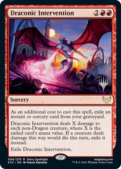 Draconic Intervention (Promo Pack) [Strixhaven: School of Mages Promos] MTG Single Magic: The Gathering    | Red Claw Gaming
