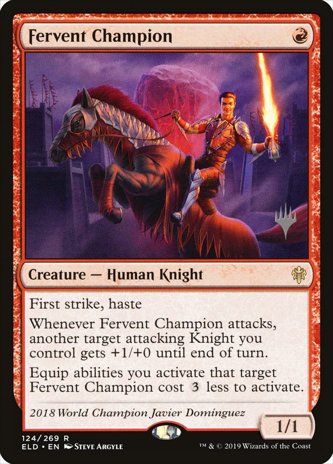Fervent Champion (Promo Pack) [Throne of Eldraine Promos] MTG Single Magic: The Gathering    | Red Claw Gaming