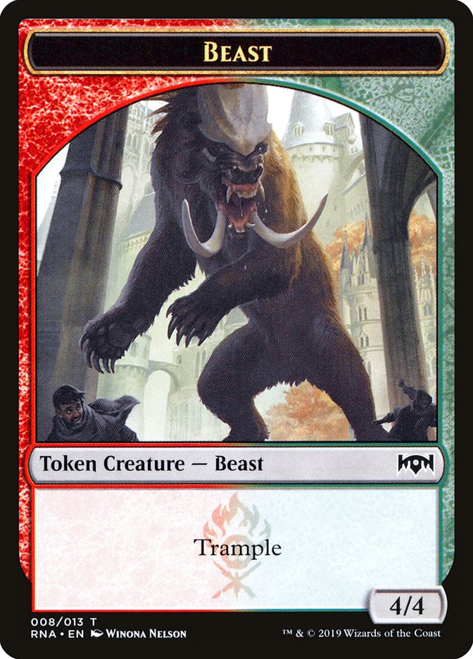 Beast Token [Ravnica Allegiance Tokens] MTG Single Magic: The Gathering    | Red Claw Gaming