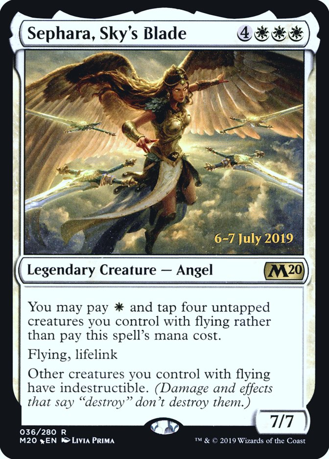 Sephara, Sky's Blade [Core Set 2020 Prerelease Promos] MTG Single Magic: The Gathering    | Red Claw Gaming