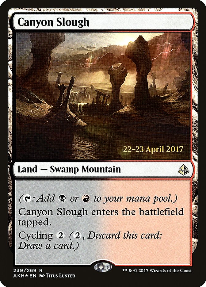 Canyon Slough [Amonkhet Prerelease Promos] MTG Single Magic: The Gathering    | Red Claw Gaming