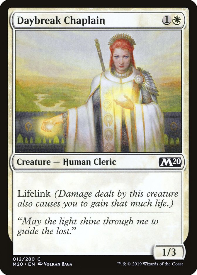 Daybreak Chaplain [Core Set 2020] MTG Single Magic: The Gathering    | Red Claw Gaming