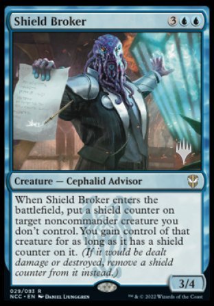 Shield Broker (Promo Pack) [Streets of New Capenna Commander Promos] MTG Single Magic: The Gathering    | Red Claw Gaming