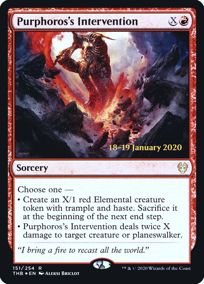 Purphoros's Intervention [Theros Beyond Death Prerelease Promos] MTG Single Magic: The Gathering    | Red Claw Gaming