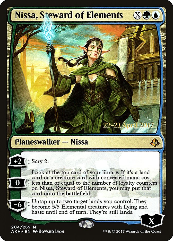 Nissa, Steward of Elements [Amonkhet Prerelease Promos] MTG Single Magic: The Gathering    | Red Claw Gaming