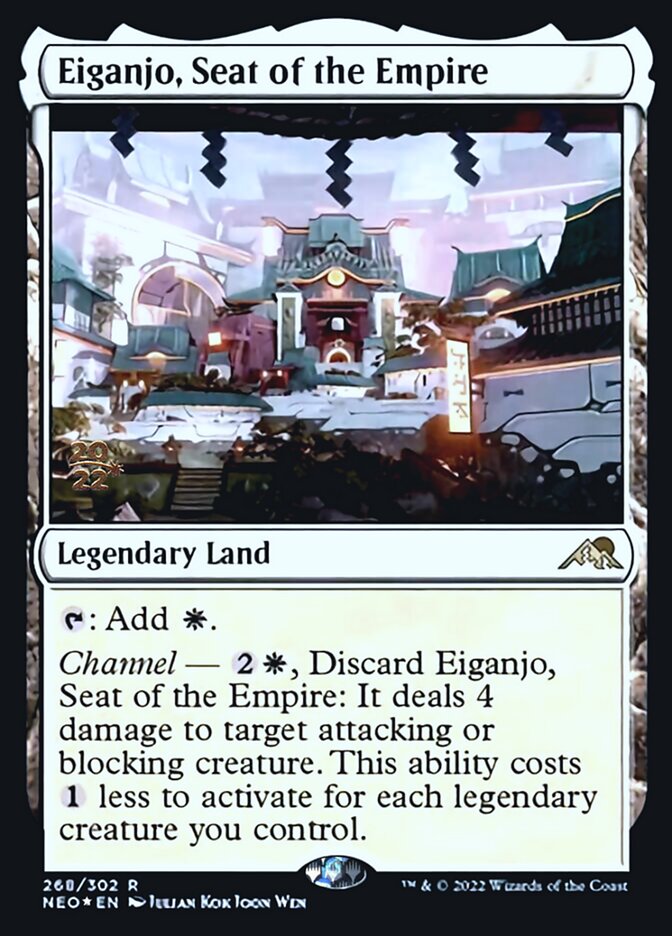 Eiganjo, Seat of the Empire [Kamigawa: Neon Dynasty Prerelease Promos] MTG Single Magic: The Gathering    | Red Claw Gaming