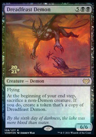 Dreadfeast Demon [Innistrad: Crimson Vow Prerelease Promos] MTG Single Magic: The Gathering    | Red Claw Gaming