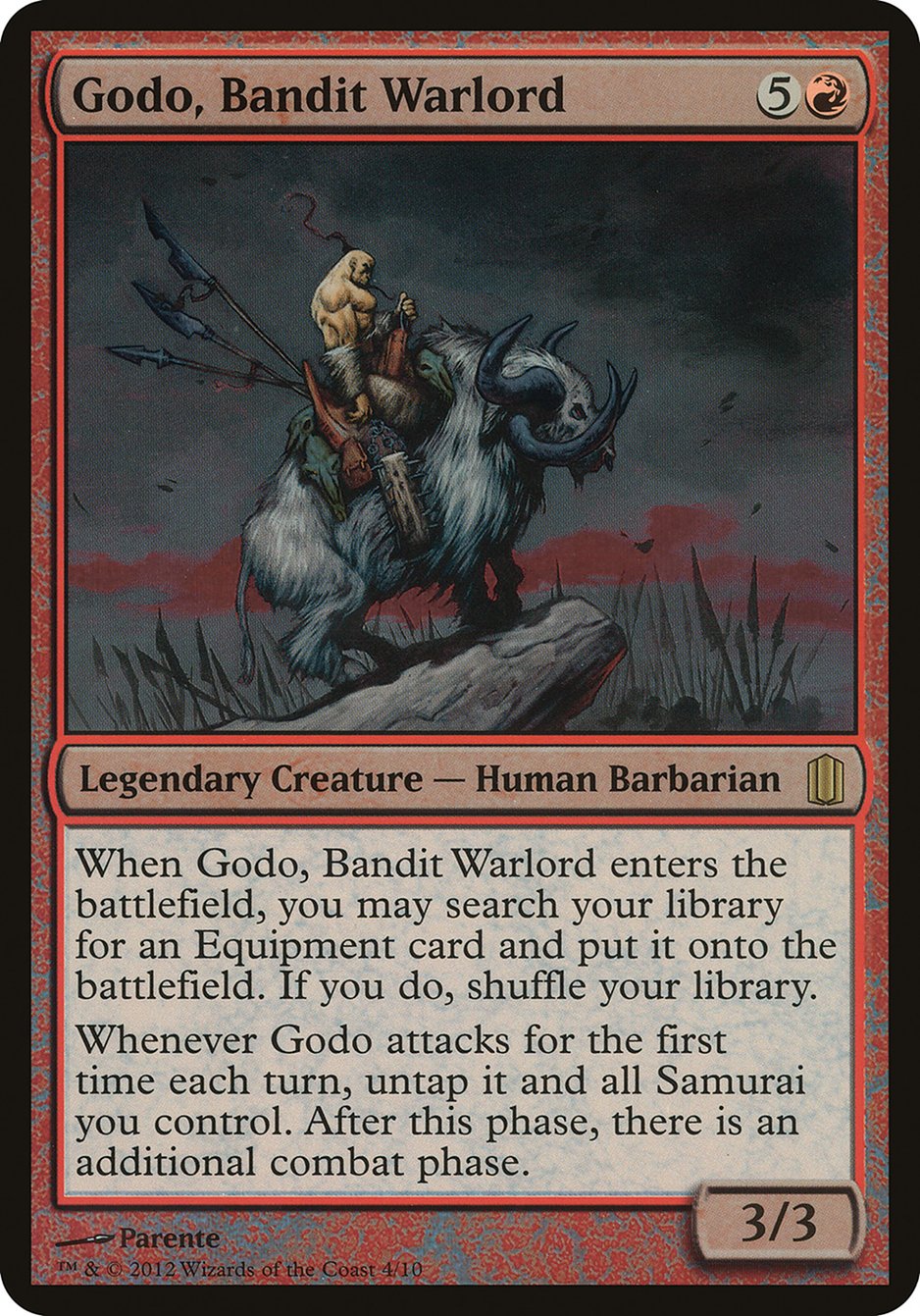 Godo, Bandit Warlord (Oversized) [Commander's Arsenal Oversized] MTG Single Magic: The Gathering    | Red Claw Gaming