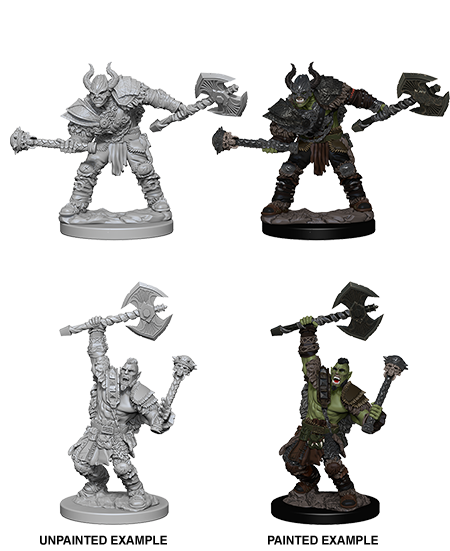 Pathfinder Deep Cuts Unpainted Miniatures: Half-Orc Male Barbarian Minatures Wizkids Games    | Red Claw Gaming