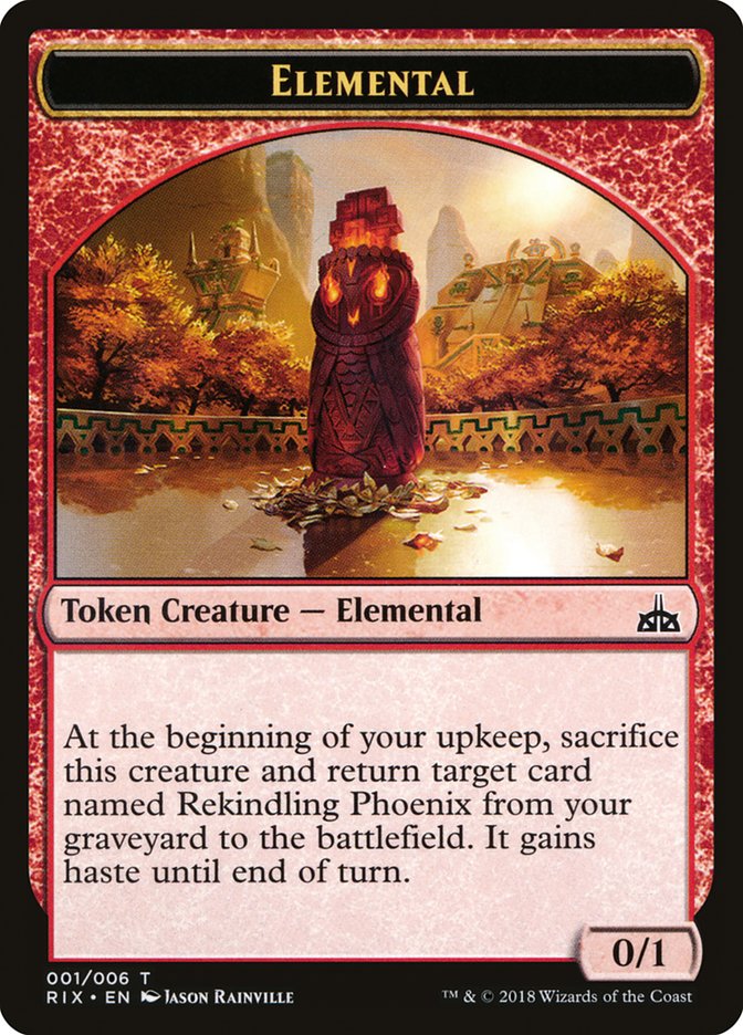 Elemental Token (001/006) [Rivals of Ixalan Tokens] MTG Single Magic: The Gathering    | Red Claw Gaming