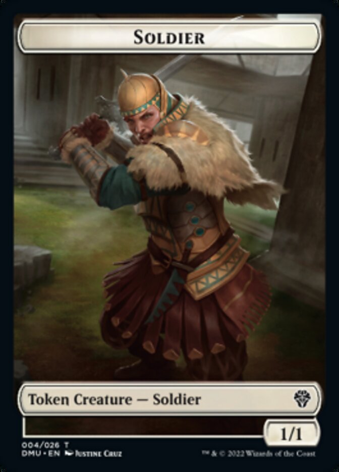 Soldier // Elemental Double-Sided Token [Dominaria United Tokens] MTG Single Magic: The Gathering    | Red Claw Gaming
