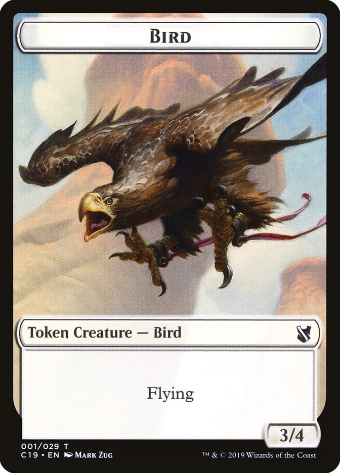 Bird Token (001/029) [Commander 2019 Tokens] MTG Single Magic: The Gathering    | Red Claw Gaming