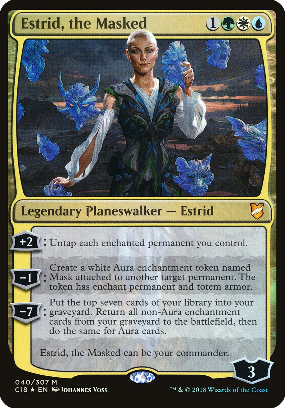 Estrid, the Masked (Oversized) [Commander 2018 Oversized] MTG Single Magic: The Gathering    | Red Claw Gaming