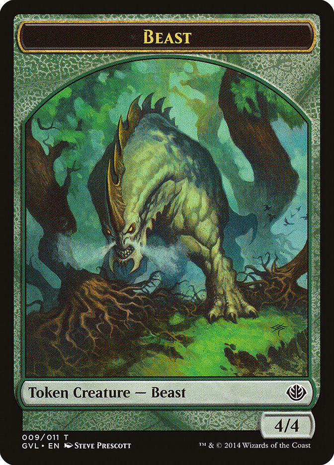 Beast Token (009/011) (Garruk vs. Liliana) [Duel Decks Anthology Tokens] MTG Single Magic: The Gathering    | Red Claw Gaming