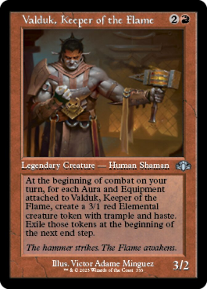 Valduk, Keeper of the Flame (Retro) [Dominaria Remastered] MTG Single Magic: The Gathering    | Red Claw Gaming