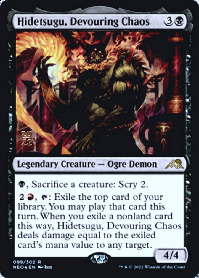 Hidetsugu, Devouring Chaos [Kamigawa: Neon Dynasty Prerelease Promos] MTG Single Magic: The Gathering    | Red Claw Gaming