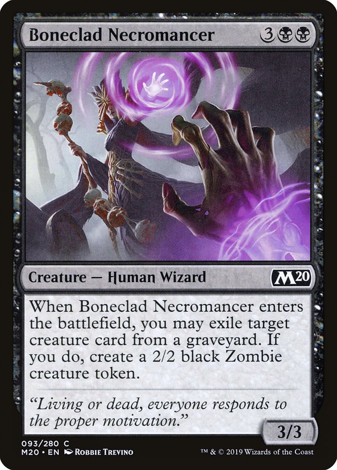 Boneclad Necromancer [Core Set 2020] MTG Single Magic: The Gathering    | Red Claw Gaming