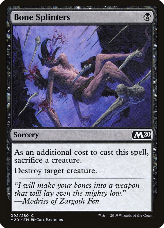 Bone Splinters [Core Set 2020] MTG Single Magic: The Gathering    | Red Claw Gaming