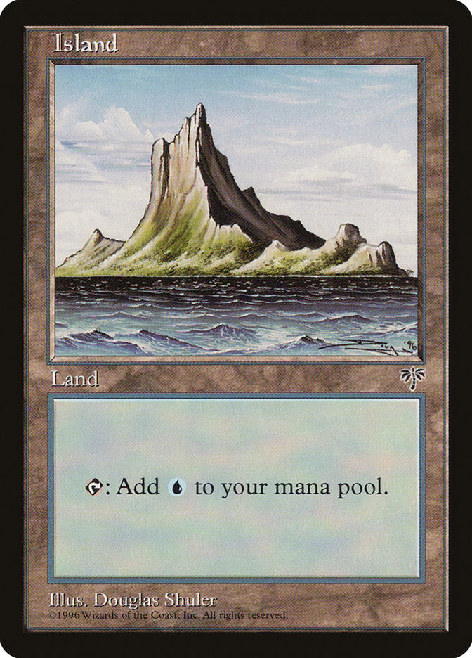 Island (No Tree / Blue Sky / Peak on Left) [Mirage] MTG Single Magic: The Gathering    | Red Claw Gaming