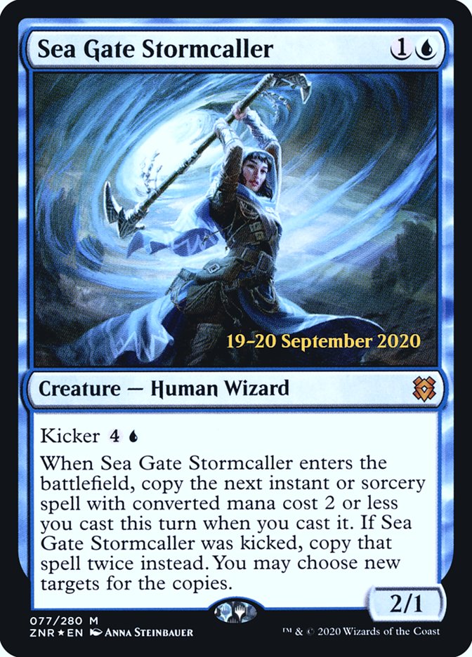 Sea Gate Stormcaller [Zendikar Rising Prerelease Promos] MTG Single Magic: The Gathering    | Red Claw Gaming