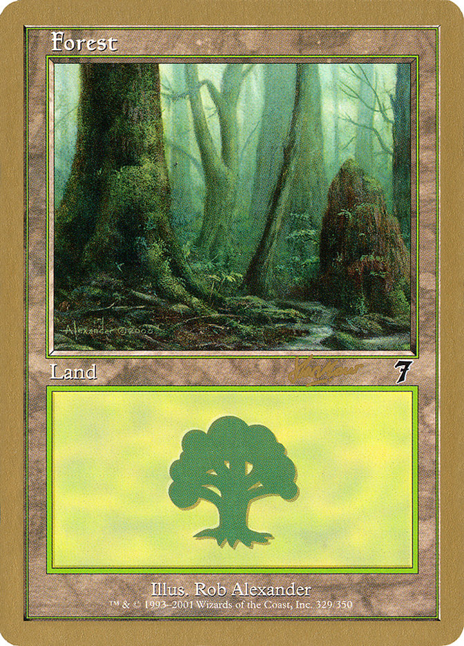 Forest (329) (Sim Han How) [World Championship Decks 2002] MTG Single Magic: The Gathering    | Red Claw Gaming