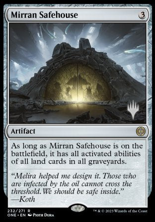 Mirran Safehouse (Promo Pack) [Phyrexia: All Will Be One Promos] MTG Single Magic: The Gathering    | Red Claw Gaming