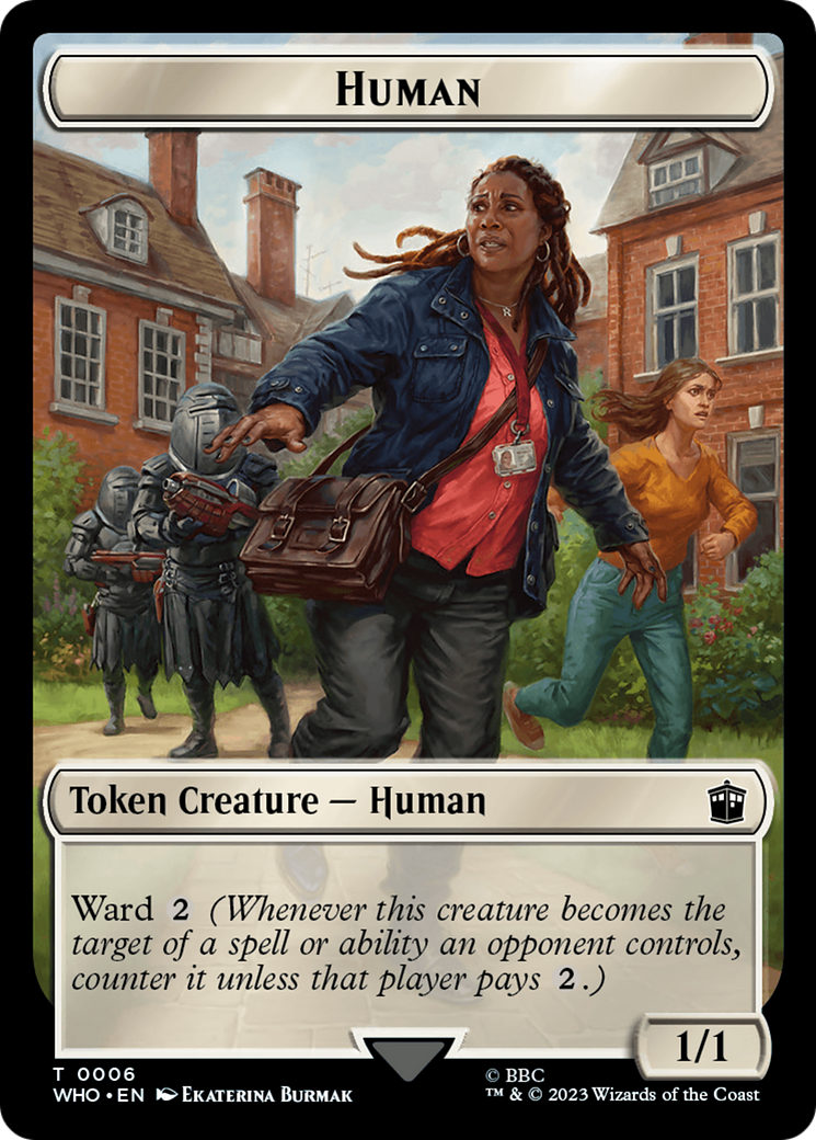 Human (0006) // Clue (0022) Double-Sided Token [Doctor Who Tokens] MTG Single Magic: The Gathering    | Red Claw Gaming