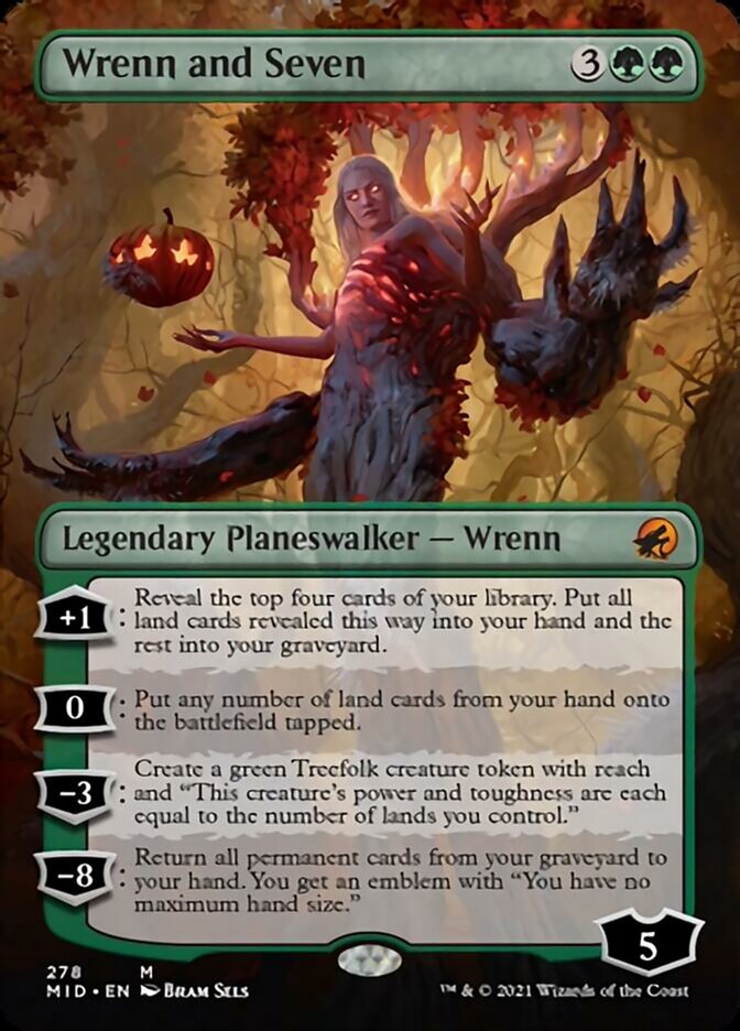 Wrenn and Seven (Borderless) [Innistrad: Midnight Hunt] MTG Single Magic: The Gathering    | Red Claw Gaming