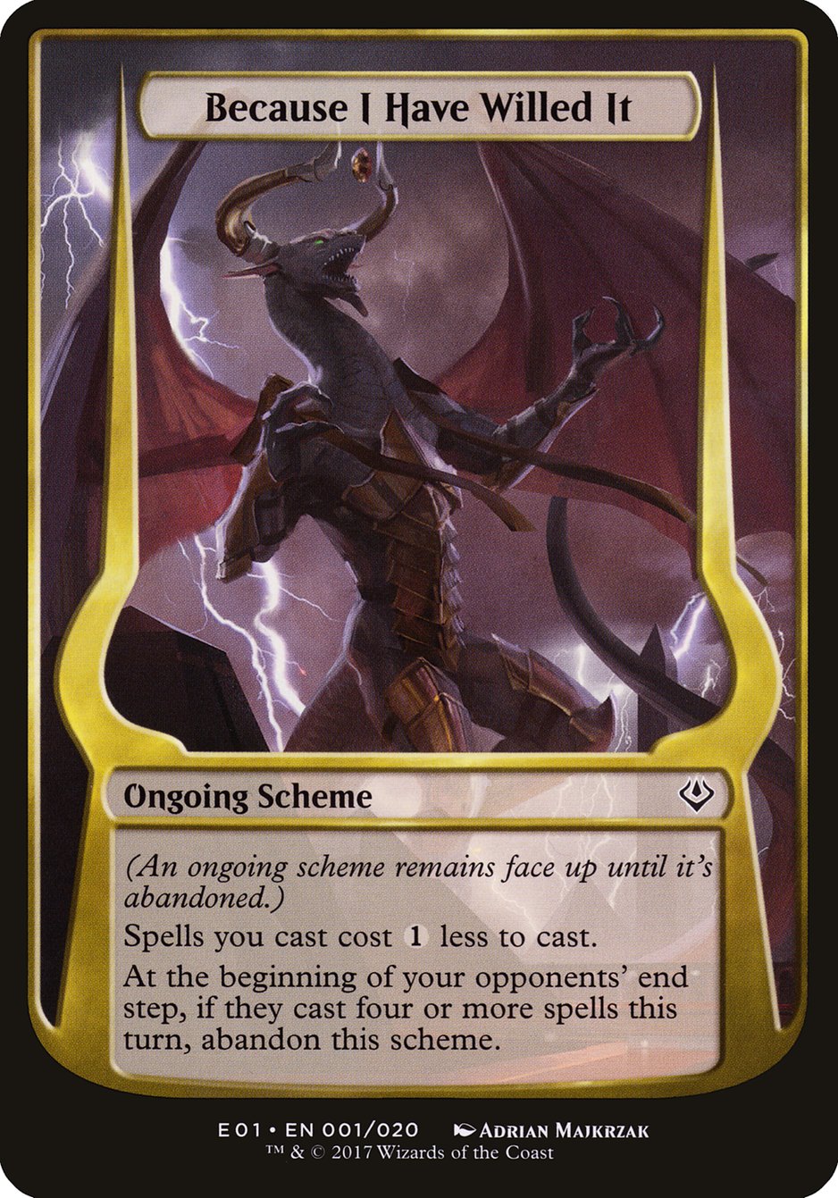 Because I Have Willed It (Schemes) [Archenemy: Nicol Bolas Schemes] MTG Single Magic: The Gathering    | Red Claw Gaming