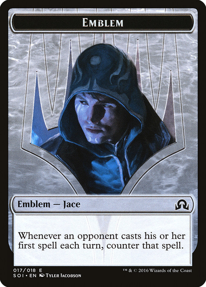 Jace, Unraveler of Secrets Emblem [Shadows over Innistrad Tokens] MTG Single Magic: The Gathering    | Red Claw Gaming