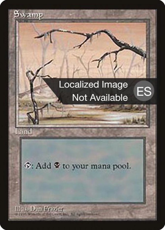 Swamp (B) [Fourth Edition (Foreign Black Border)] MTG Single Magic: The Gathering    | Red Claw Gaming