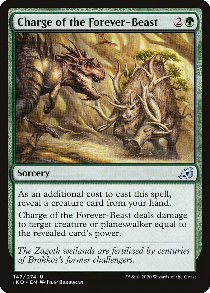 Charge of the Forever-Beast [Ikoria: Lair of Behemoths] MTG Single Magic: The Gathering    | Red Claw Gaming