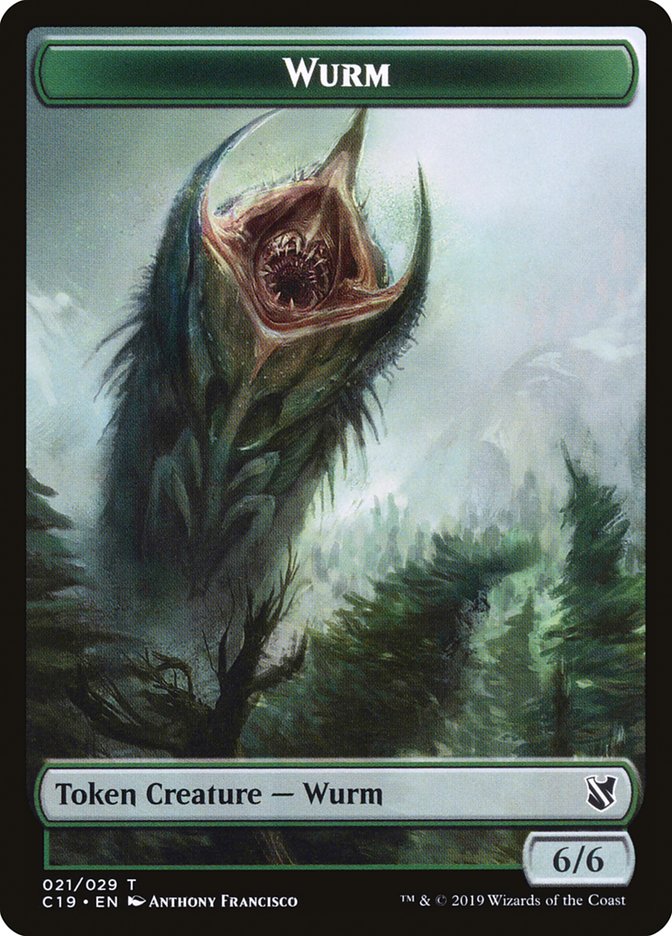 Beast (014) // Wurm Double-Sided Token [Commander 2019 Tokens] MTG Single Magic: The Gathering    | Red Claw Gaming