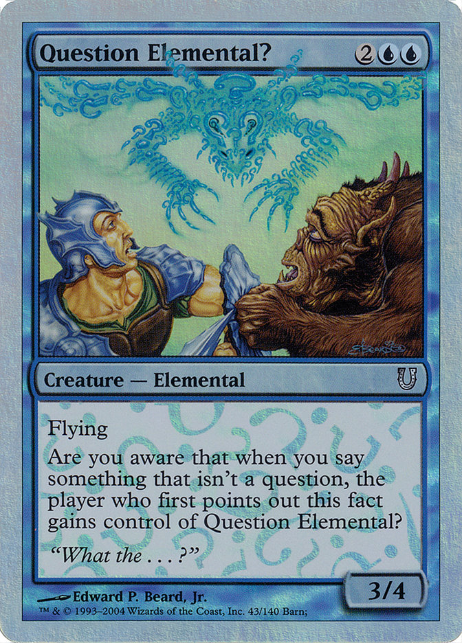 Question Elemental? (Alternate Foil) [Unhinged] MTG Single Magic: The Gathering    | Red Claw Gaming