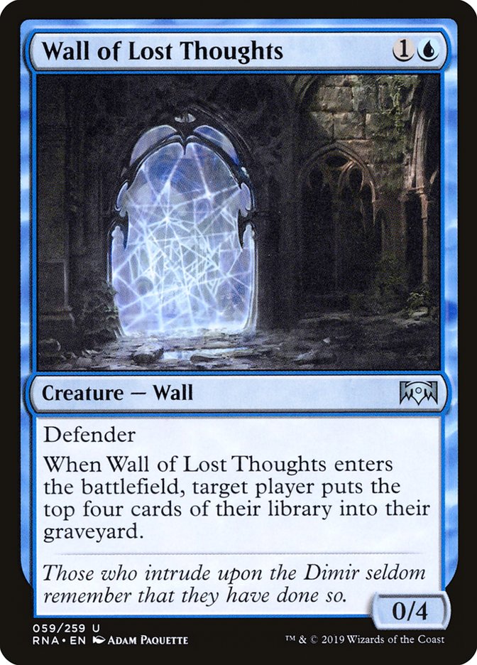 Wall of Lost Thoughts [Ravnica Allegiance] MTG Single Magic: The Gathering    | Red Claw Gaming