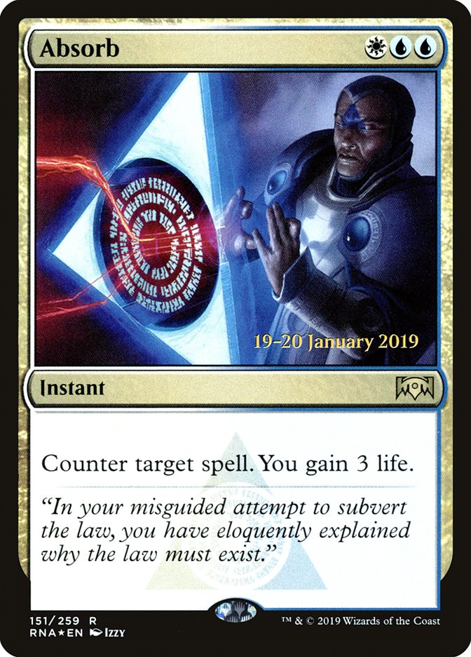 Absorb [Ravnica Allegiance Prerelease Promos] MTG Single Magic: The Gathering    | Red Claw Gaming