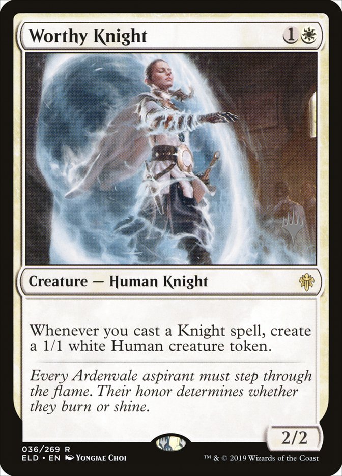 Worthy Knight (Promo Pack) [Throne of Eldraine Promos] MTG Single Magic: The Gathering    | Red Claw Gaming