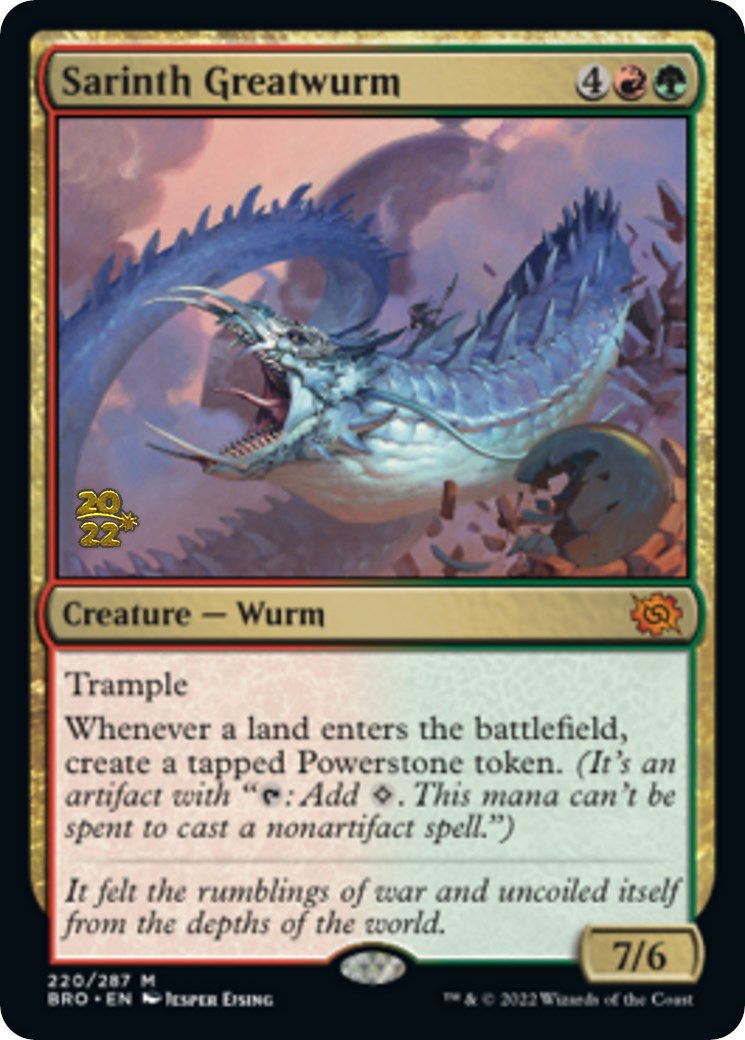 Sarinth Greatwurm [The Brothers' War Prerelease Promos] MTG Single Magic: The Gathering    | Red Claw Gaming