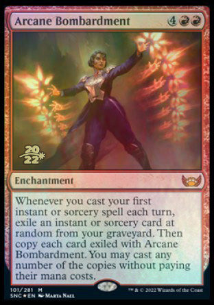 Arcane Bombardment [Streets of New Capenna Prerelease Promos] MTG Single Magic: The Gathering    | Red Claw Gaming