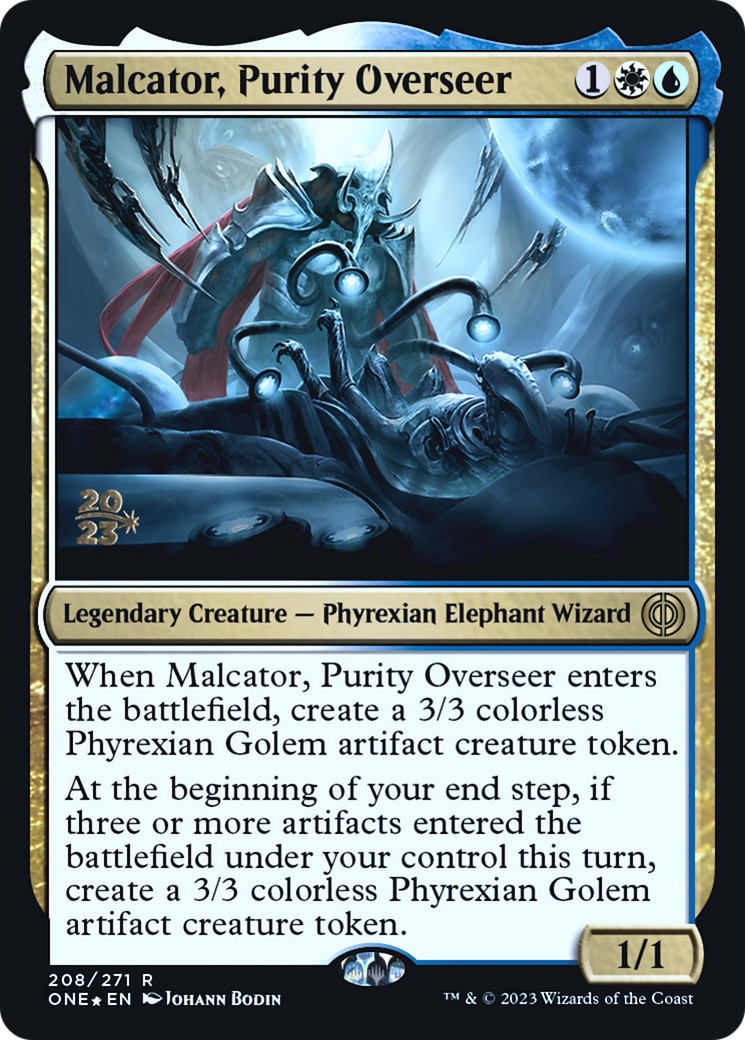 Malcator, Purity Overseer [Phyrexia: All Will Be One Prerelease Promos] MTG Single Magic: The Gathering    | Red Claw Gaming