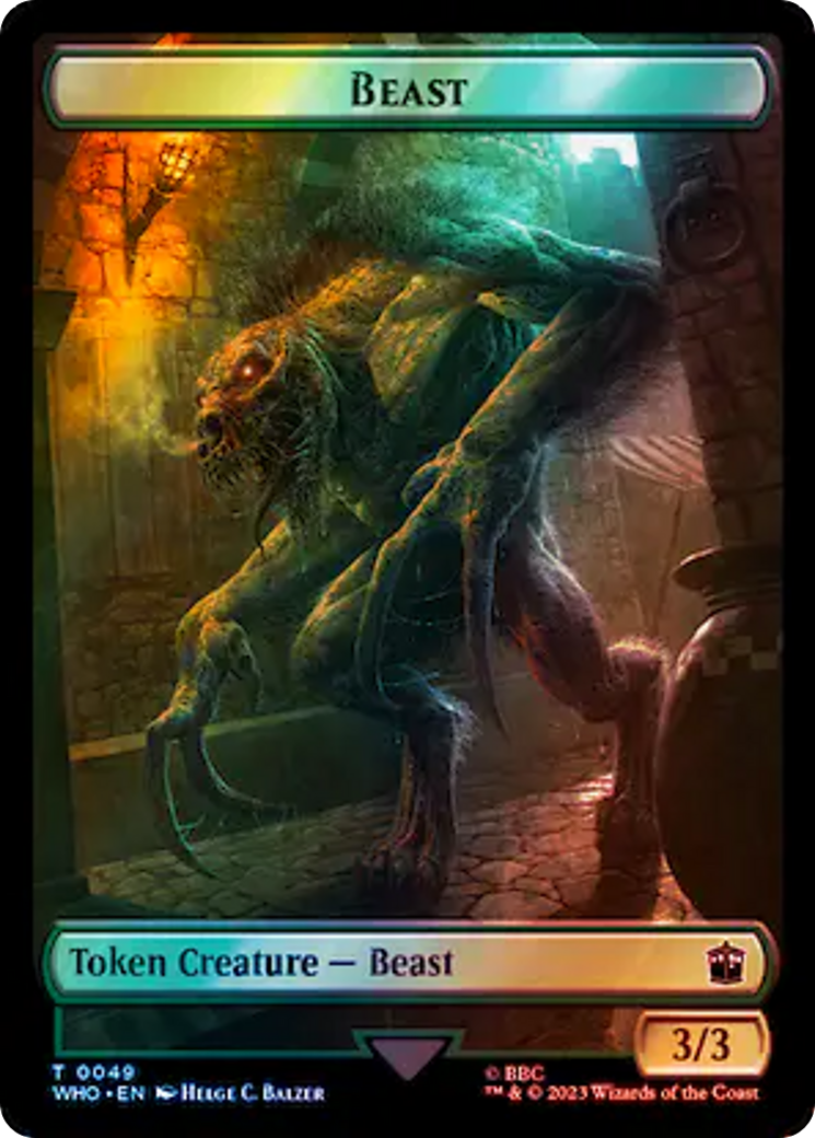 Dalek // Beast Double-Sided Token (Surge Foil) [Doctor Who Tokens] MTG Single Magic: The Gathering    | Red Claw Gaming