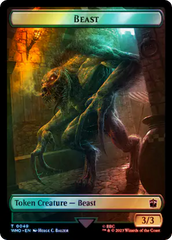 Soldier // Beast Double-Sided Token (Surge Foil) [Doctor Who Tokens] MTG Single Magic: The Gathering    | Red Claw Gaming