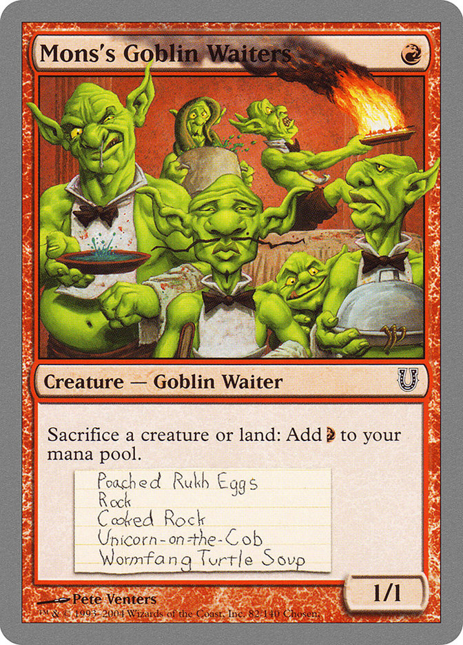 Mons's Goblin Waiters [Unhinged] MTG Single Magic: The Gathering    | Red Claw Gaming